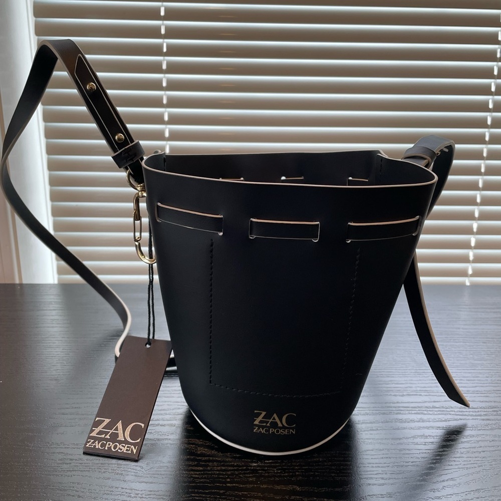 ZAC Zac Posen Belay Black Mini Shoulder Bucket Bag New - Picture 2 of 9
